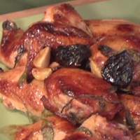 Apricot Glazed Chicken with Dried Plums and Sage Recipe