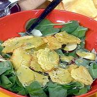 Baby Spinach Salad with Thyme and Dijon Vinaigrette with Crisp Swiss Cheese Crisps Recipe