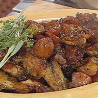 Balsamic Braised Guinea Hen with Onions, Carrots and New Potatoes Recipe