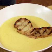 Beer Cheese Soup with Garlic Butter Crostini Recipe