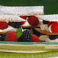 Berry Napoleons with Sugared Wonton Wrappers Recipe