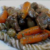 Bistro Braised Beef With Shiitake and Pearl Onions Recipe