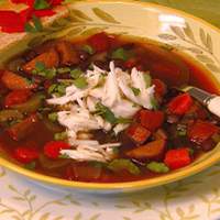 Black Bean Soup with Crab and Andouille Sausage Recipe
