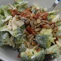Broccoli Salad with Red Grapes, Bacon, and Sunflower Seeds Recipe