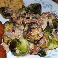 Brussels Sprouts in a Sherry Bacon Cream Sauce Recipe