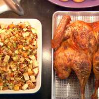 Butterflied, Dry Brined Roasted Turkey with Roasted Root Vegetable Panzanella Recipe