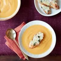 Butternut Squash Soup with Fontina Cheese Crostini Recipe