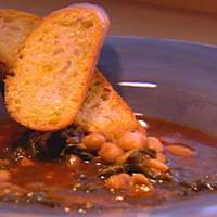 Cannellini Bean Soup with Kale and Garlic-Olive Oil Crostini Recipe