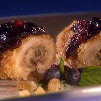 Chicken Cordon Bleu Roll-Ups with Ginger 'n' Spice Blueberry Chutney Recipe
