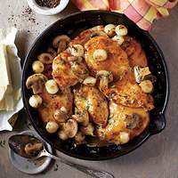 Chicken Cutlets with Mushrooms and Pearl Onions Recipe