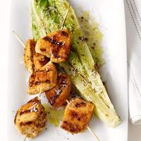 Chicken Skewers With Grilled Romaine Recipe