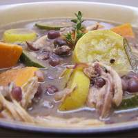 Chicken Soup with Adzuki Beans, Escarole, and Sweet Potato Recipe
