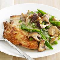 Chicken with Creamy Mushrooms and Snap Peas Recipe