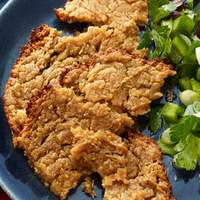 Chickpea Flatbread With Parsley-Olive Salad Recipe
