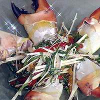 Chilled Stone Crab Claws with a Hearts of Palm Salad and Honey Tangerine Gastrique Recipe