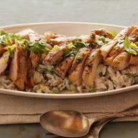 Creamy Lemon-Pepper Orzo with Grilled Chicken Recipe