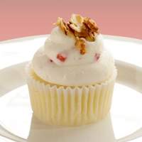 Cupcakes with Pineapple Filling and Strawberry and Goat Cheese Whipped Cream Recipe