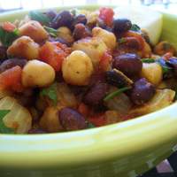 Curried Chickpeas and Black Beans-Low Fat Recipe