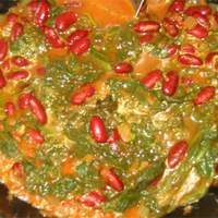 Curried Mustard Greens with Kidney Beans Recipe