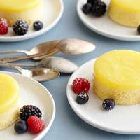 Lemon Pudding Cake with Fresh Mixed Berries Recipe