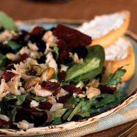 Mixed Greens Salad with Smoked Trout, Pistachios, and Cranberries Recipe
