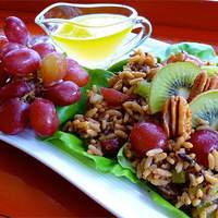 Nutty Wild Rice Salad with Kiwifruit and Red Grapes Recipe