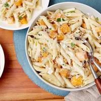 Penne with Butternut Squash and Goat Cheese Recipe
