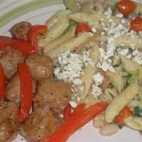 Penne with Spicy Chicken Sausage, Beans, and Greens Recipe