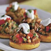 Polenta Rounds With Black-eyed Pea Topping Recipe