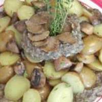 Potatoes With a Mushroom Puree &  Garnished With Truffles Recipe