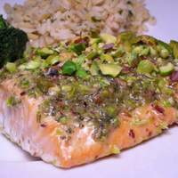 Salmon Fillets With Pesto and Pistachios Recipe