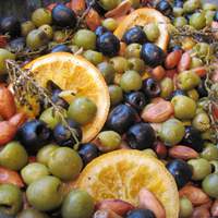 Slow-Roasted Spanish Olives With Oranges and Almonds Recipe