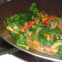 Spinach & Mixed Peppers Recipe