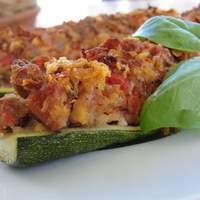 Stuffed Zucchini with Chicken Sausage Recipe