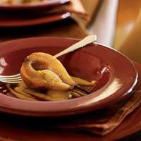 Warm Caramelized Pears with Clove Zabaglione Recipe