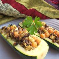 Zucchini with Chickpea and Mushroom Stuffing Recipe