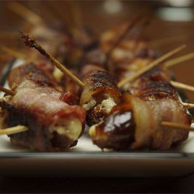 Bacon Wrapped Dates Stuffed with Blue Cheese - RecipeNode.com