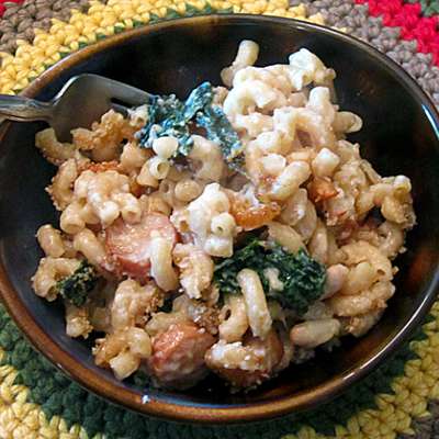 Baked Macaroni and Cheese With Kale and Great Northern Beans - RecipeNode.com