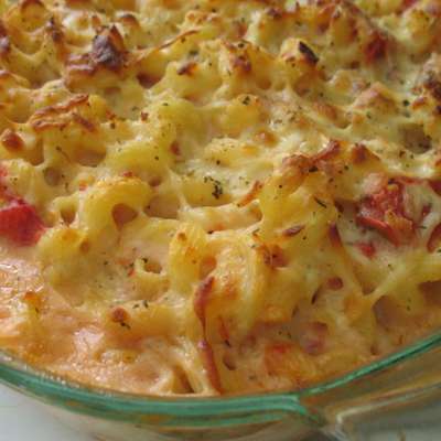 Baked Macaroni and Cheese with Stewed Tomatoes - RecipeNode.com