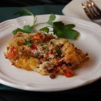 Baked Spaghetti Squash with Beef and Veggies - RecipeNode.com