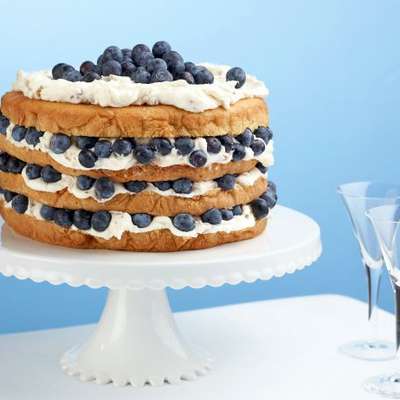 Billie's Italian Cream Cake with Blueberries - RecipeNode.com