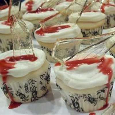 Bloody Broken Glass Cupcakes - RecipeNode.com