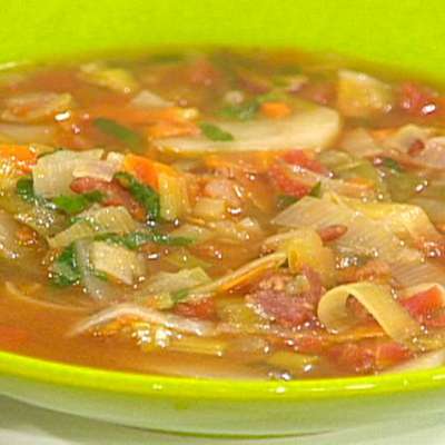 BLT and P (Bacon, Leek, Tomato and Potato) Soup - RecipeNode.com