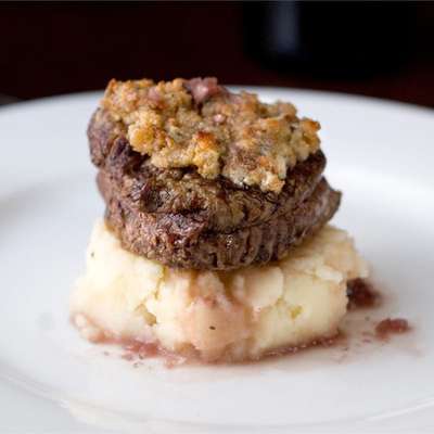 Blue Cheese Crusted Filet Mignon with Port Wine Sauce - RecipeNode.com