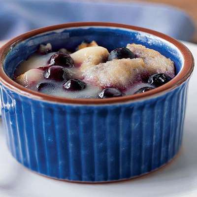 Blueberry Bread Puddings with Lemon Curd - RecipeNode.com