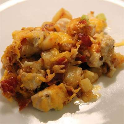 Buffalo Chicken and Roasted Potato Casserole - RecipeNode.com