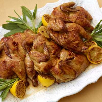 Butterflied Cornish Hens with Sage Butter - RecipeNode.com