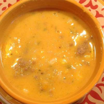 Butternut Squash and Spicy Sausage Soup - RecipeNode.com