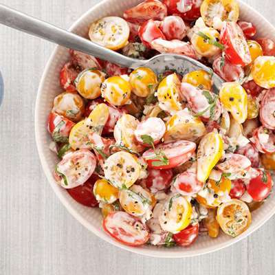Cherry Tomato Salad With Buttermilk-Basil Dressing - RecipeNode.com