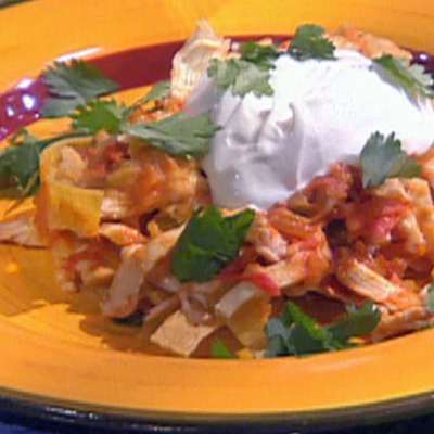 Chicken and Green Chile Chilaquiles - RecipeNode.com